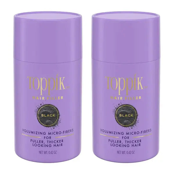 2 Pack - Toppik Volumizing Micro Fiber Hair Filler Color Touch Up System - Black 0.42oz Toppik